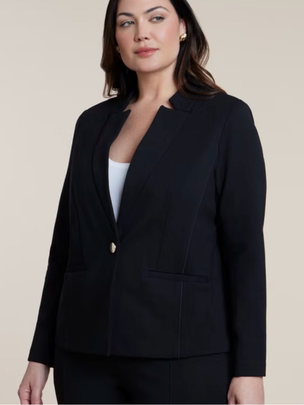 Eloquii Black Single-Button Tailored Blazer